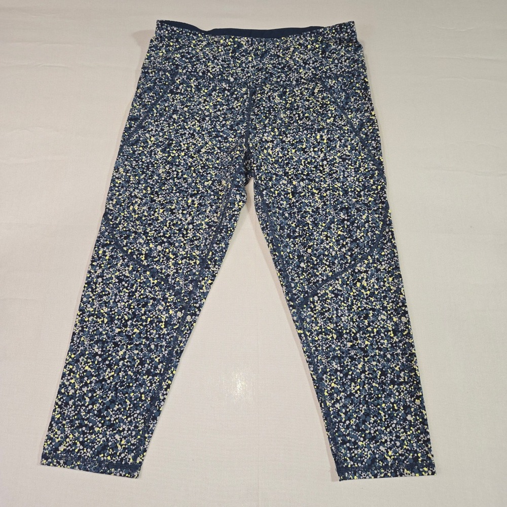 Sweaty Betty The Power Leggings‎ Hexagon Blue & Yellow Dot Womens Size Medium